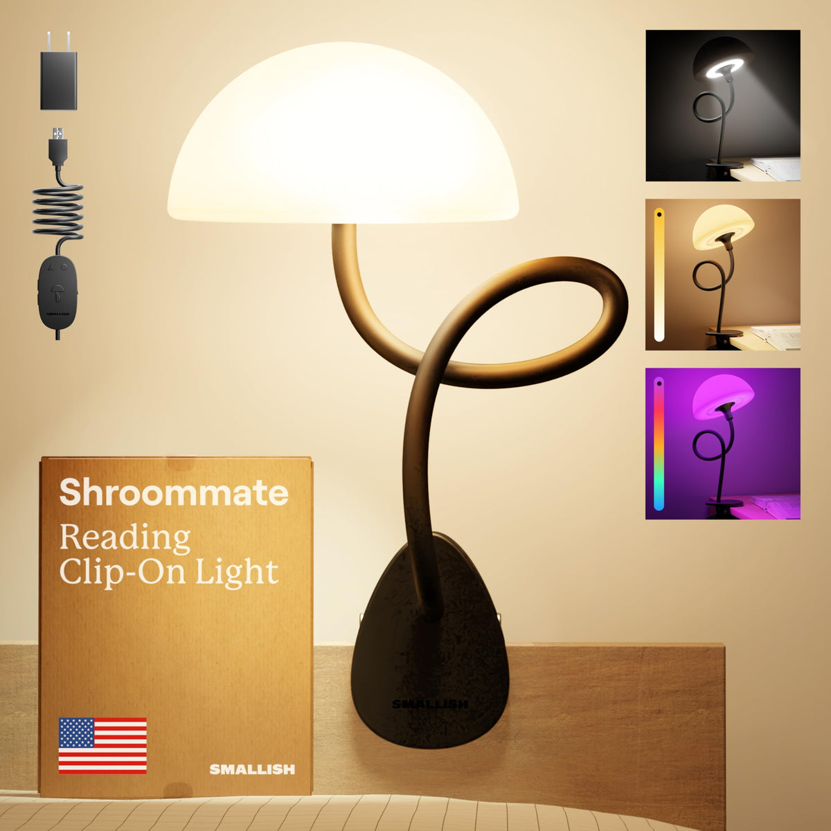 Shroommate imagen frontal mostrando diseño compacto y uso versátil