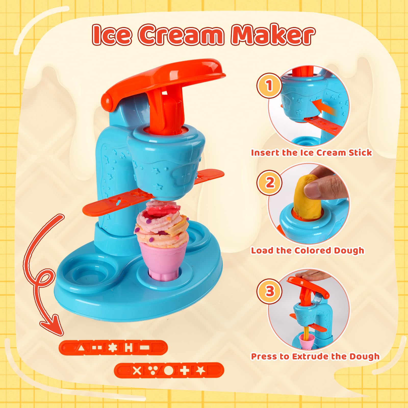 Shunshoon moldes de helado en detalle, ventaja: formas reales para jugar