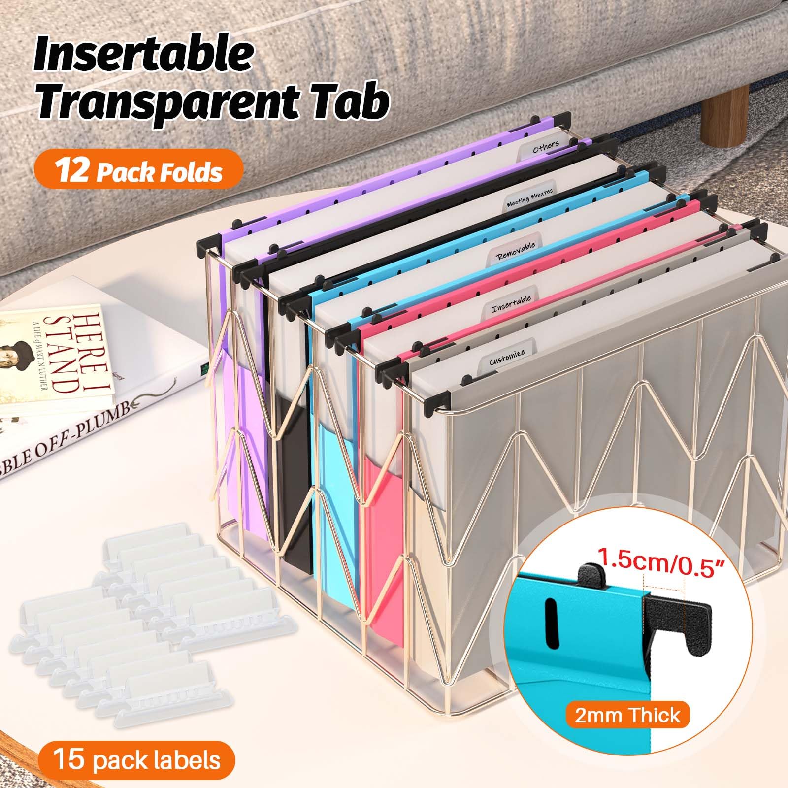 SHUTEX pestañas transparentes con insertos facilitan identificación