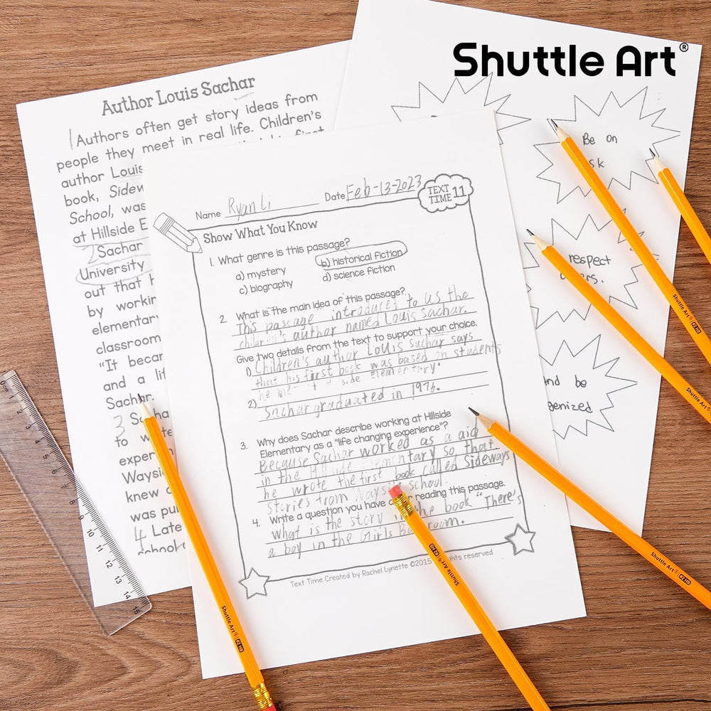 Shuttle Art en aula con estudiantes usando lápices, favorece organización escolar