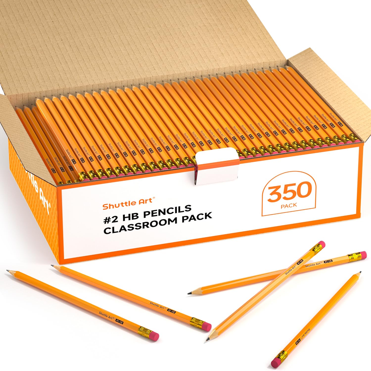 Shuttle Art vista frontal del pack de 350 lápices, gran ahorro para aulas