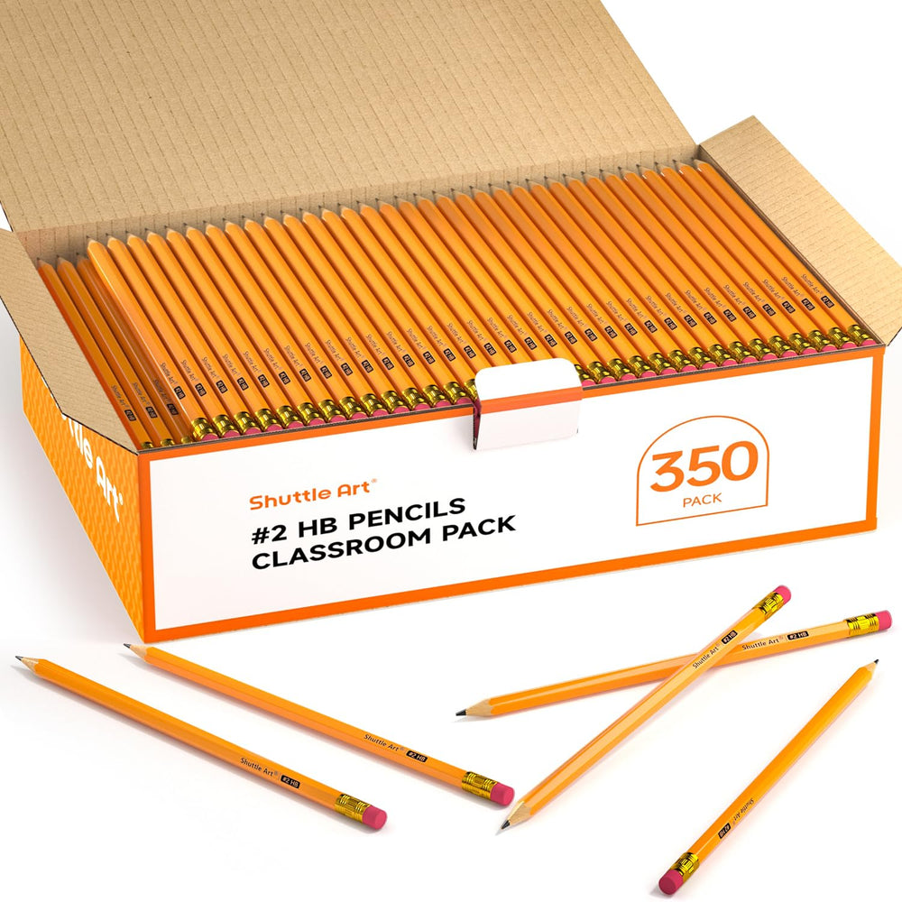 Shuttle Art vista frontal del pack de 350 lápices, gran ahorro para aulas