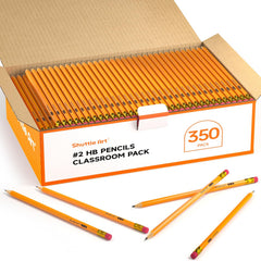 Shuttle Art vista frontal del pack de 350 lápices, gran ahorro para aulas