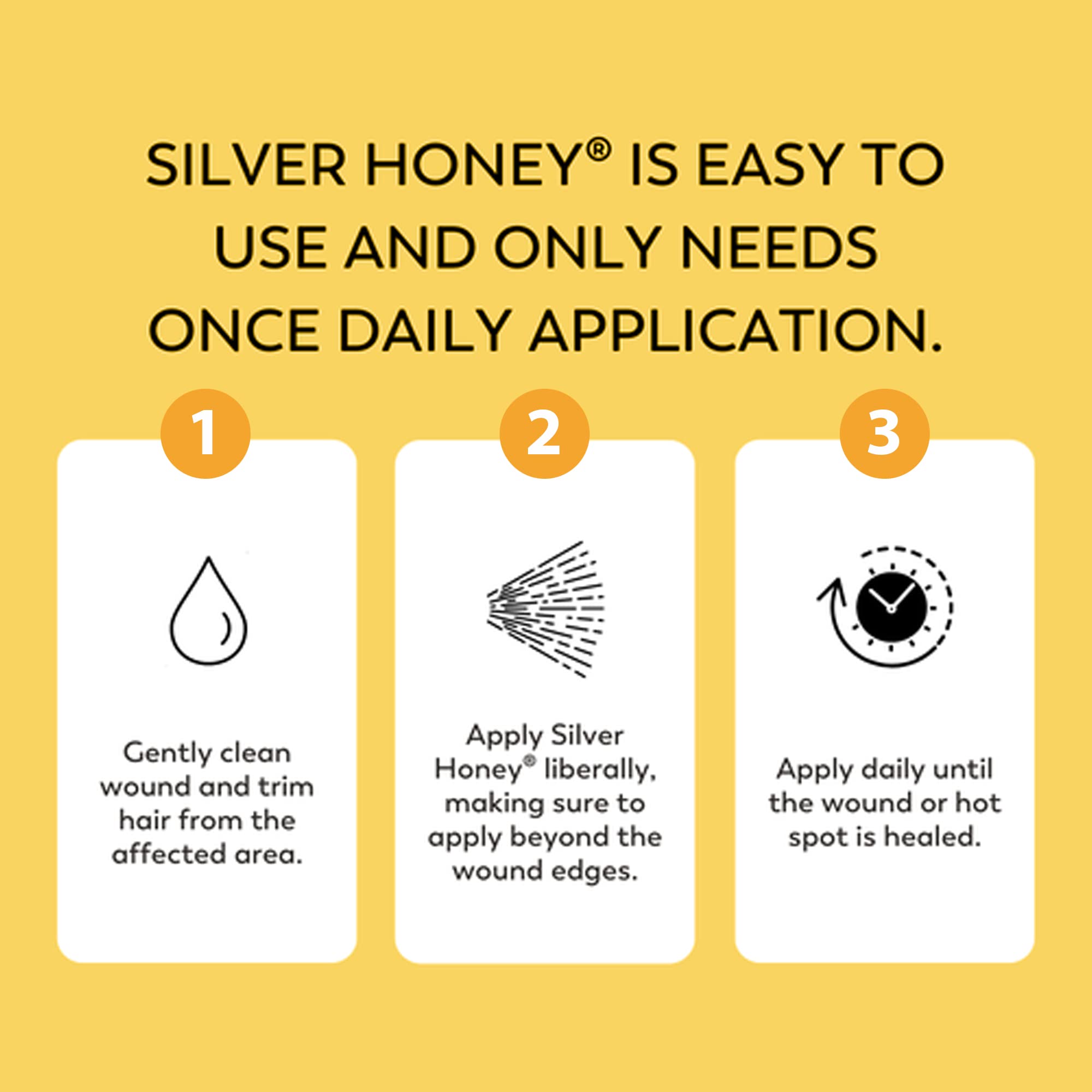 Silver Honey en uso sobre mascota aplicando sin tocar la herida