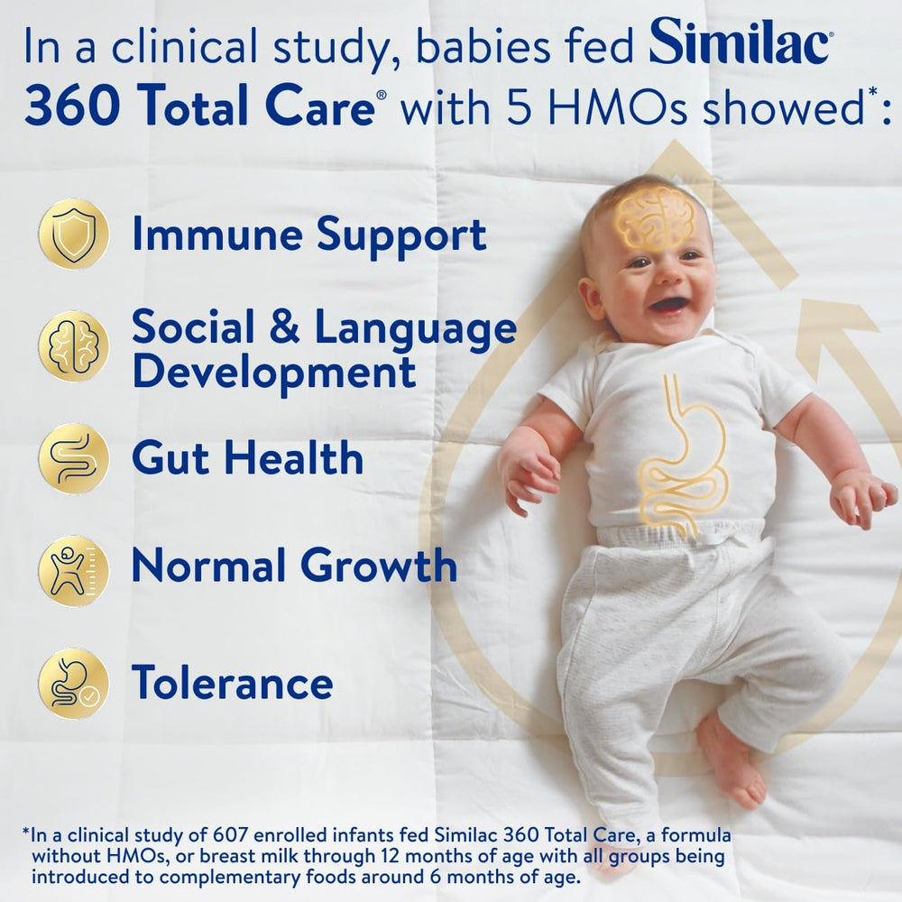 Similac 360 poured into a baby bottle demonstrating no-mix preparation benefit