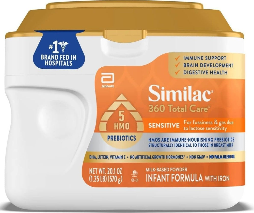 Similac 360 Total Care Sensitive front can showing gentle formula benefits
