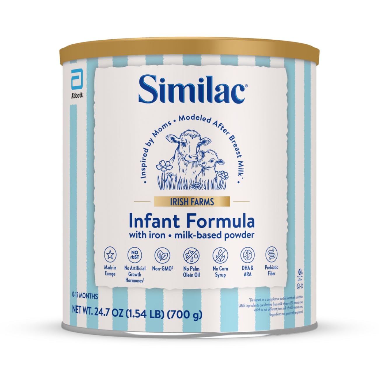Similac lata frontal 24.7 oz mostrando formato y etiqueta clara