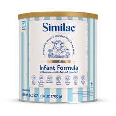 Similac lata frontal 24.7 oz mostrando formato y etiqueta clara