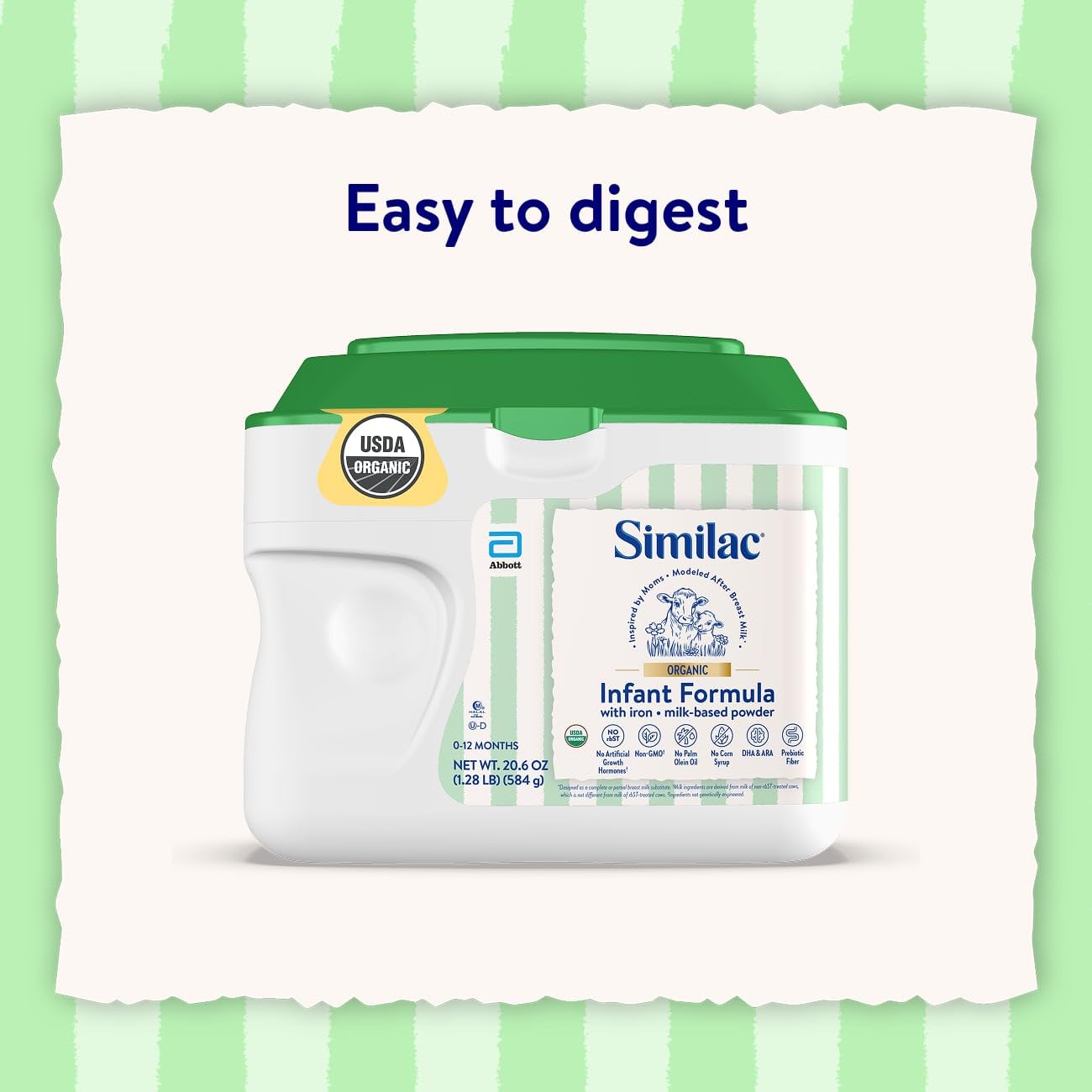 Similac ingredientes clave DHA luteína y vitamina E visibles en etiqueta