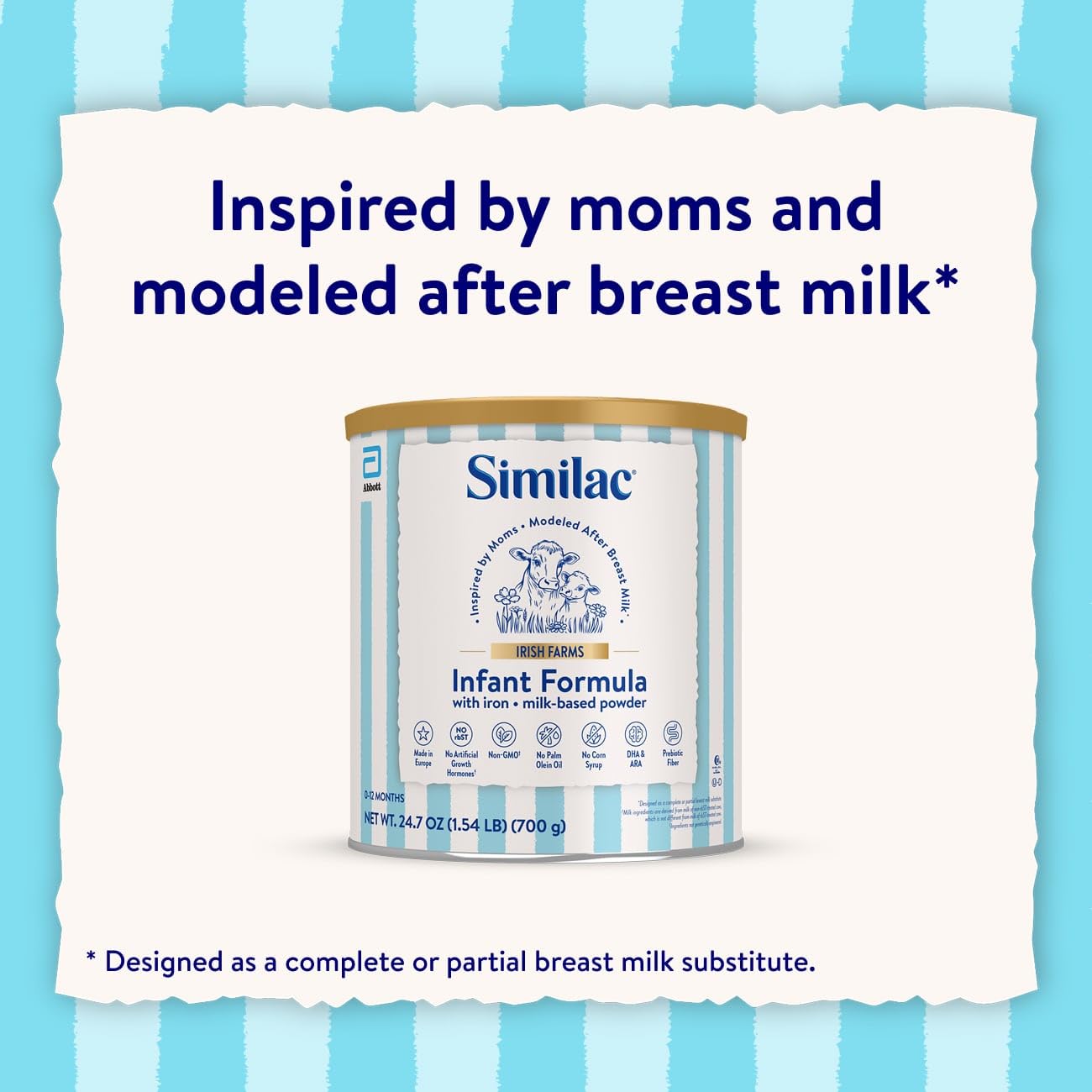 Similac leche de vacas en Irlanda que enfatiza origen fresco