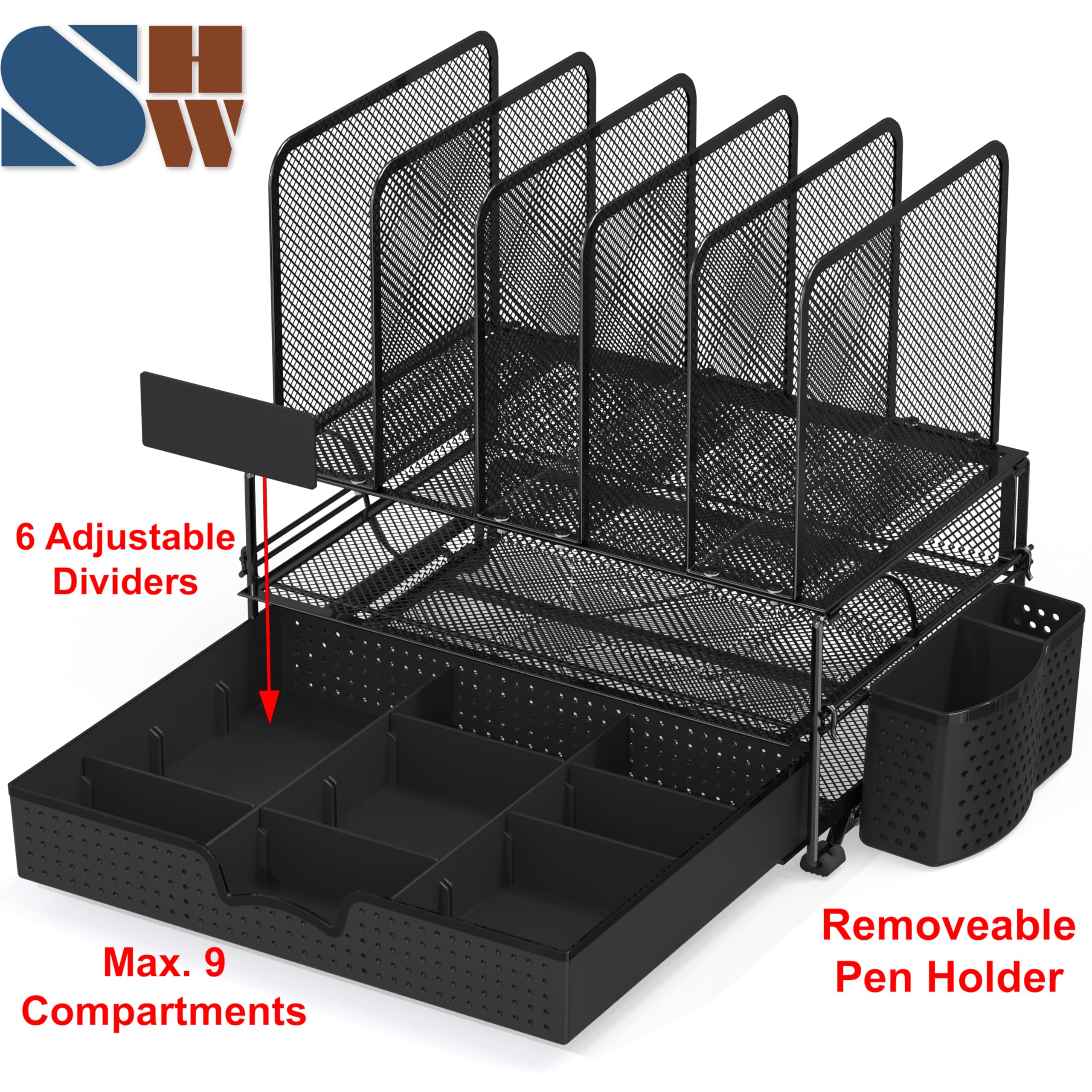 Simple Houseware bandejas horizontales con suministros, permite almacenar cuadernos y herramientas