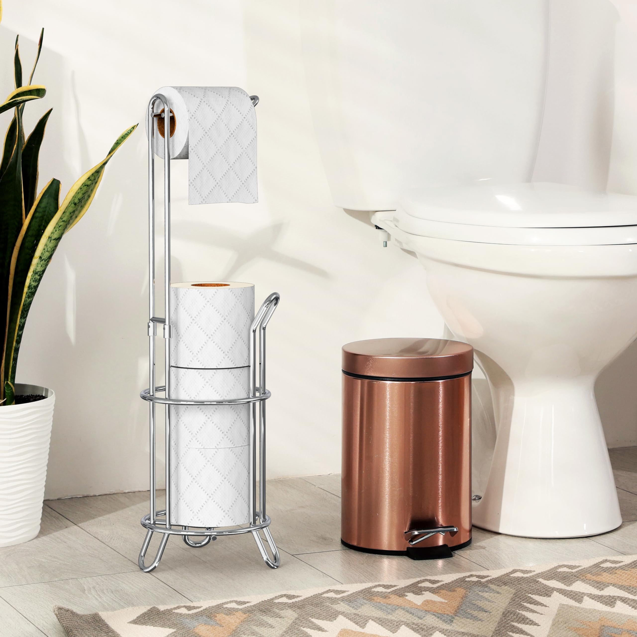 Simple Houseware in bathroom setting demonstrating tidy storage and quick reach