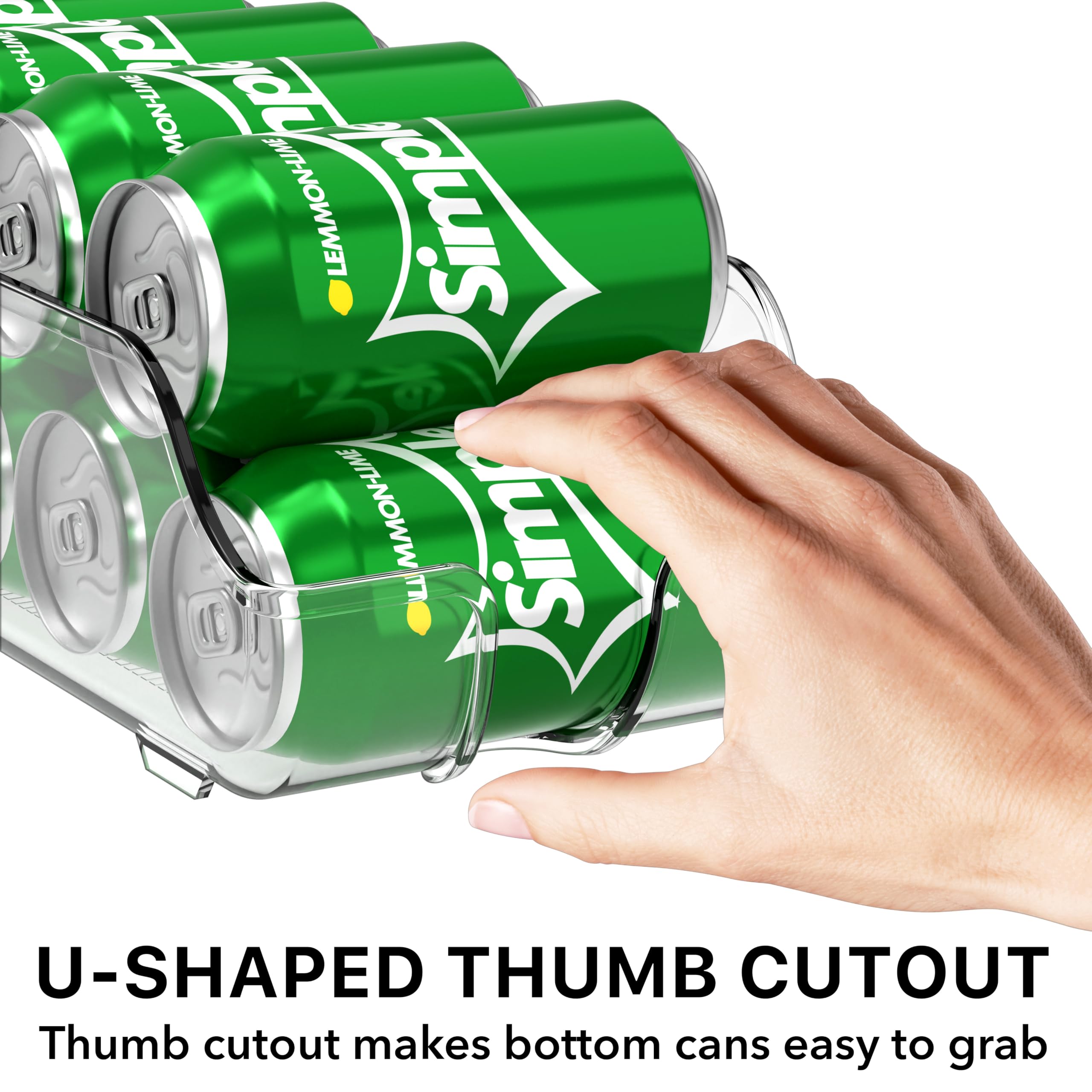Simple Houseware corte frontal en U que facilita extraer latas con el pulgar