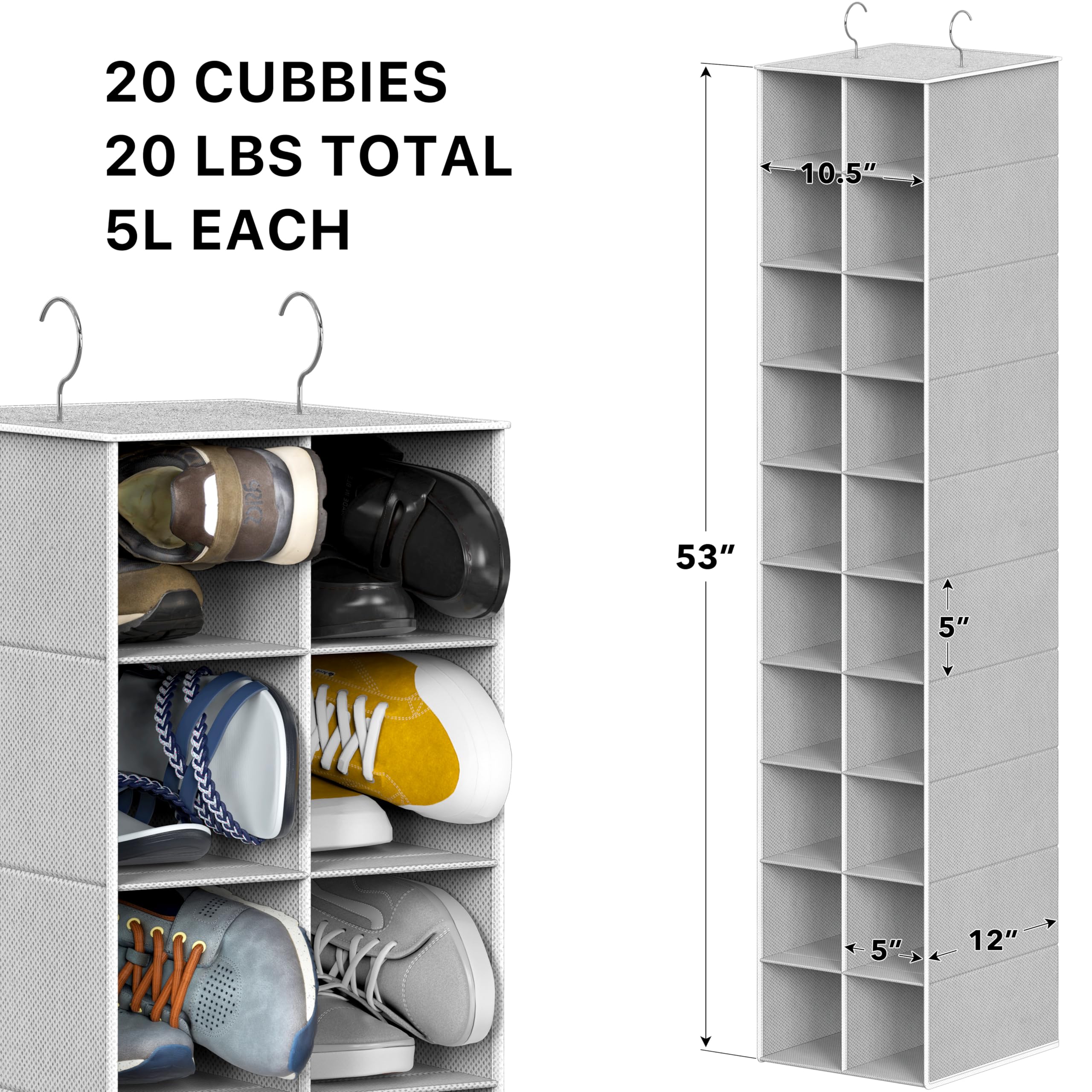 Simple Houseware gancho metálico doble asegura estabilidad del organizador