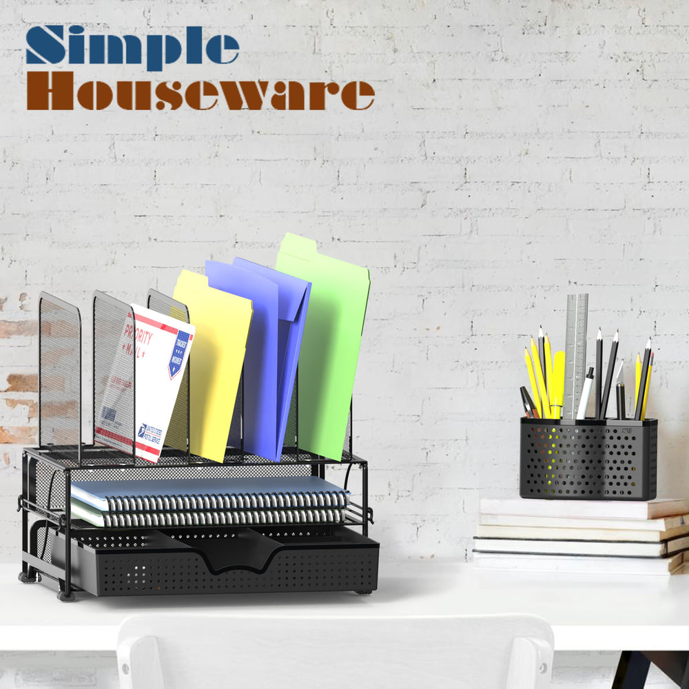 Simple Houseware organizador en ambiente de oficina ordenada, mejora productividad visual