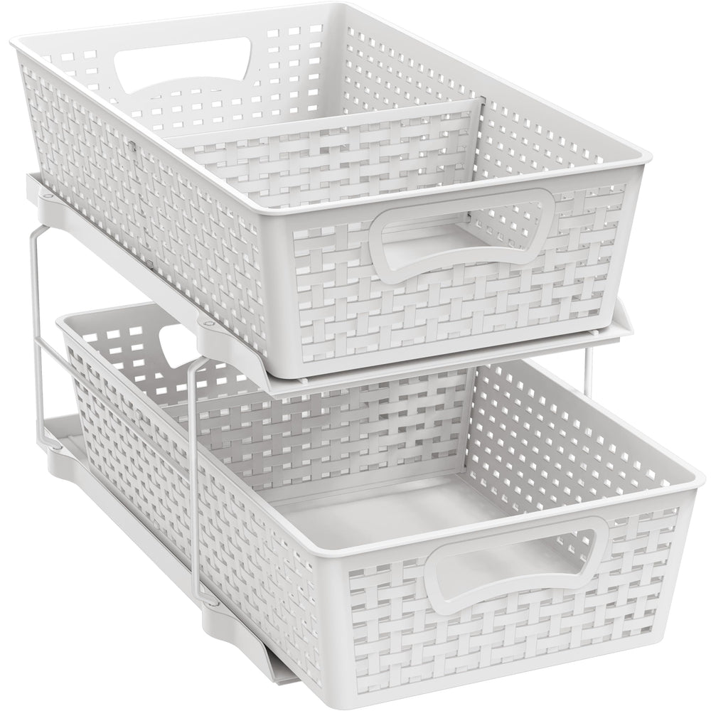 Simple Houseware front view showing white two-tier organizer and easy access