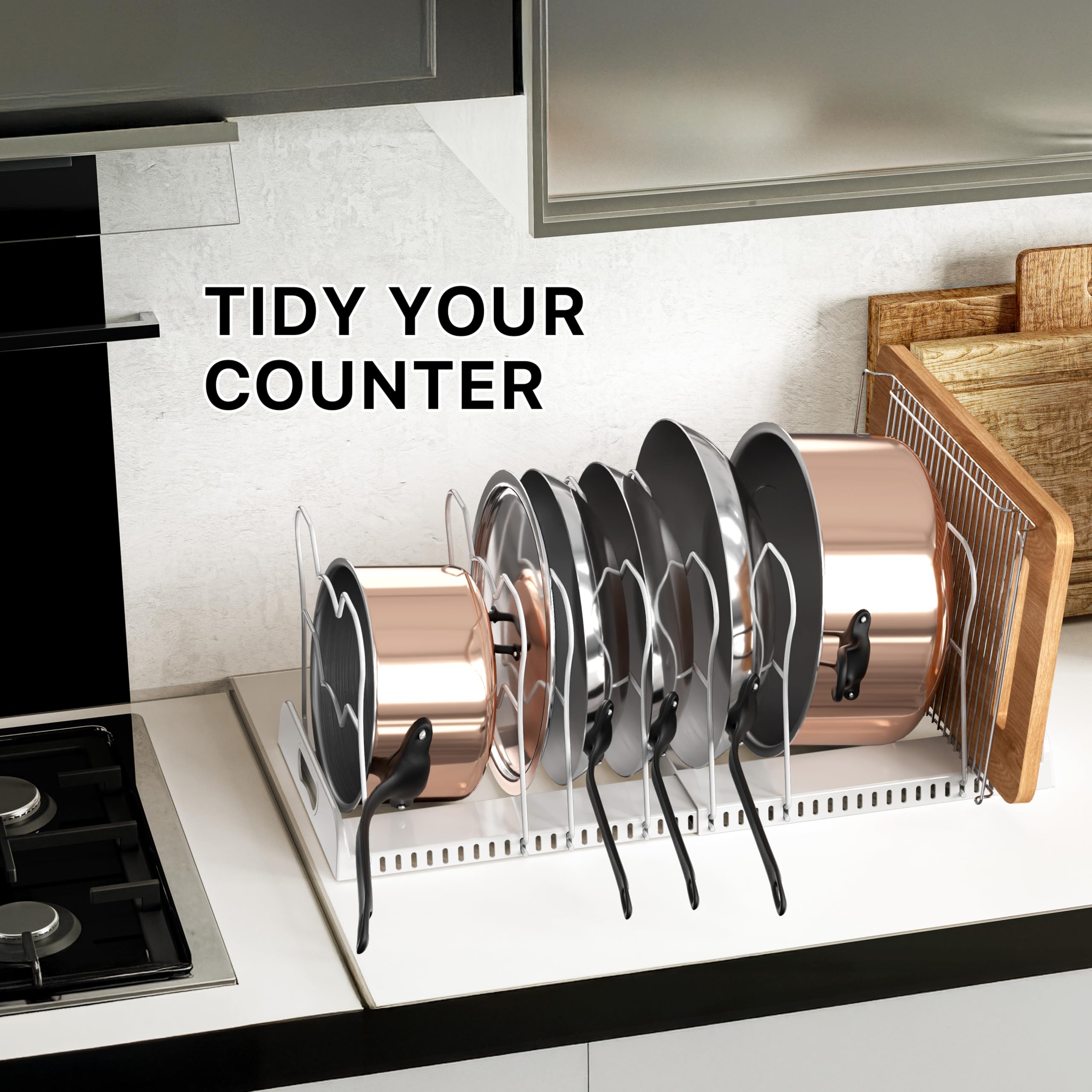 Simple Houseware organizador sobre encimera manteniendo menaje accesible