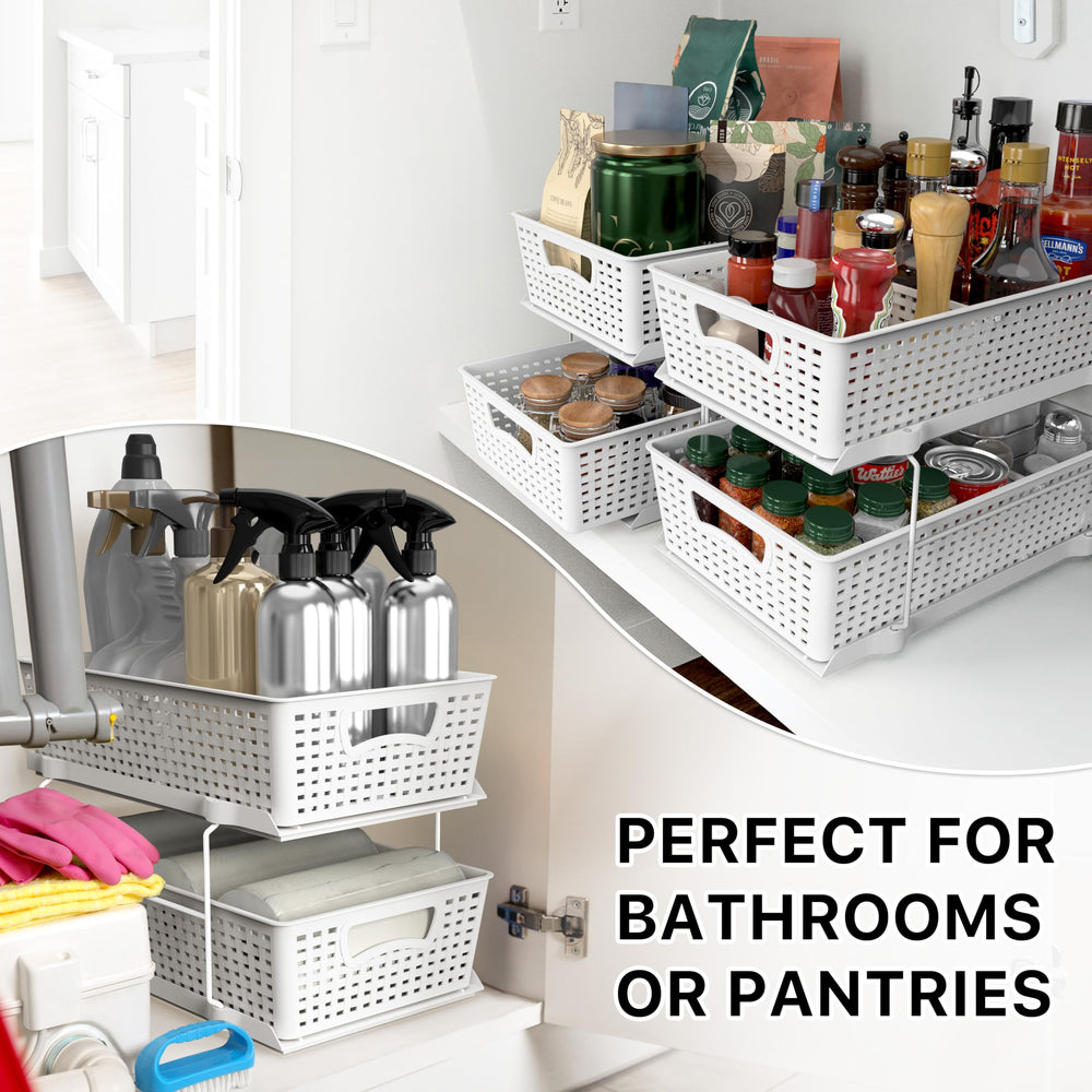 Simple Houseware next to bottle showing compact size and space-saving benefit