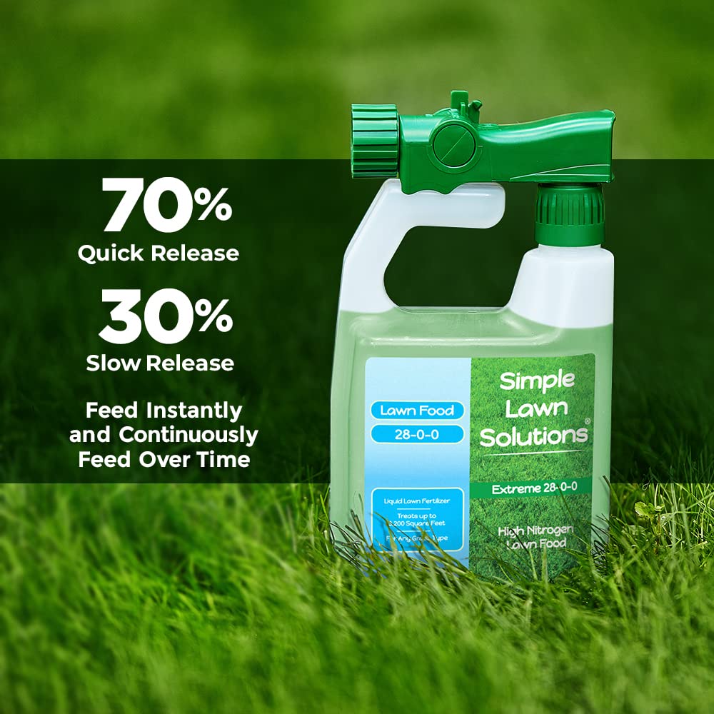 Simple Lawn Solutions césped antes y después con color más verde y mayor densidad