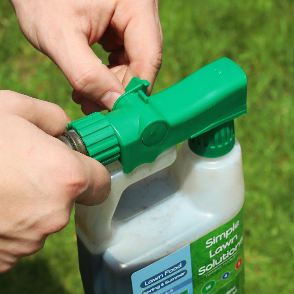 Simple Lawn Solutions cierre y dosificador del envase para aplicación segura y dosada