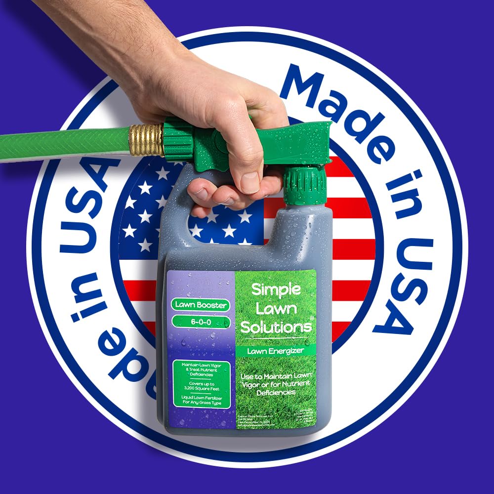 Simple Lawn Solutions botella junto a regla para comparar tamaño práctico