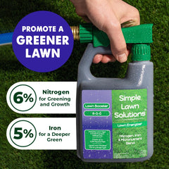 Simple Lawn Solutions detalle de etiqueta con ingredientes y ventajas