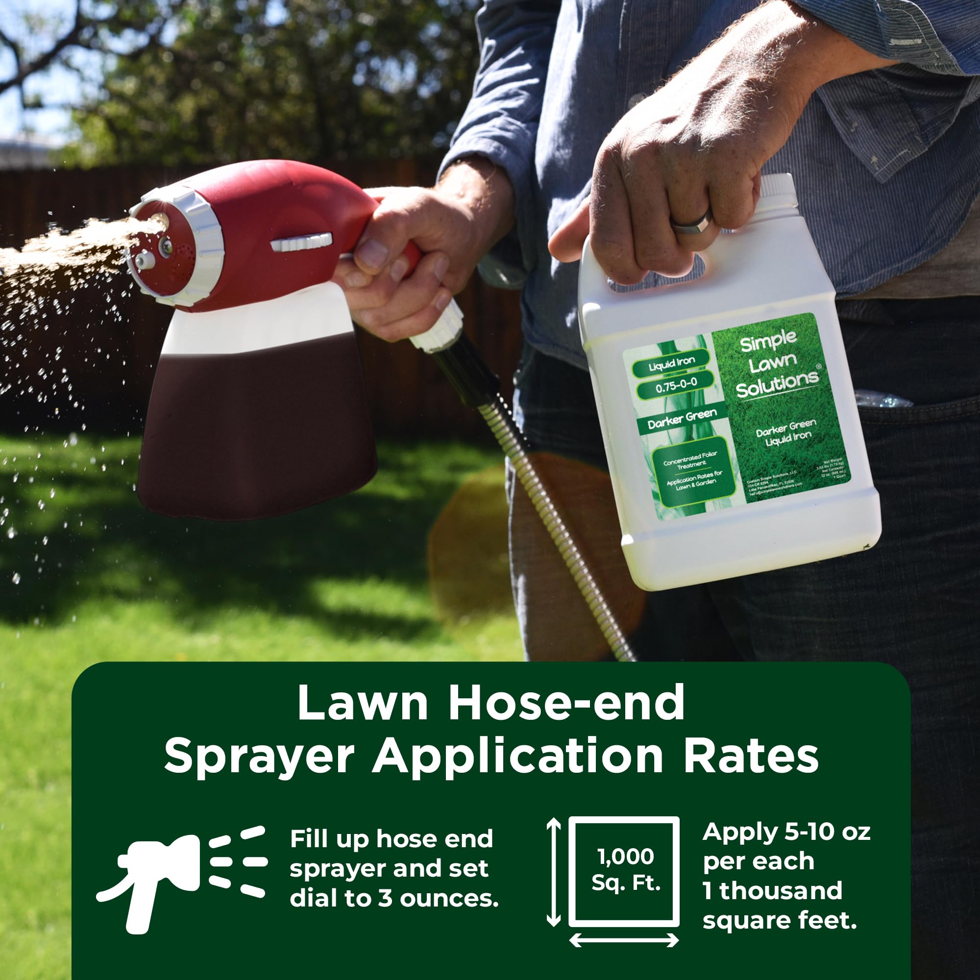 Simple Lawn Solutions ingredientes clave hierro y manganeso visibles