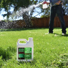 Simple Lawn Solutions being poured into sprayer for easy application benefit