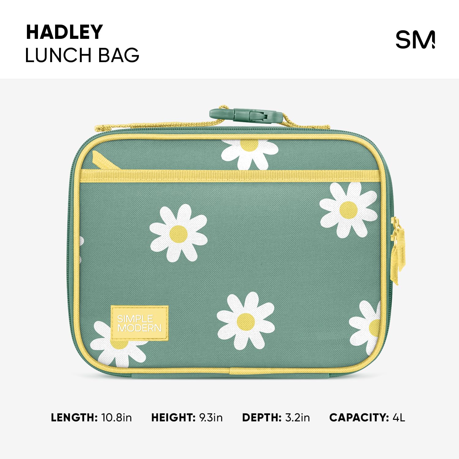 Simple Modern Hadley comparación con mano infantil para escala clara