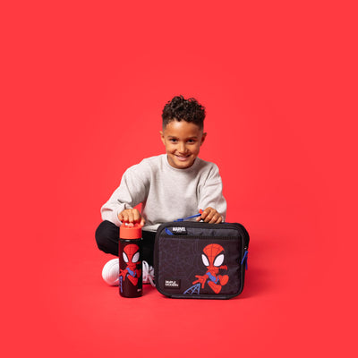 Simple Modern Hadley Spidey beside ruler demonstrates compact kid-friendly dimensions