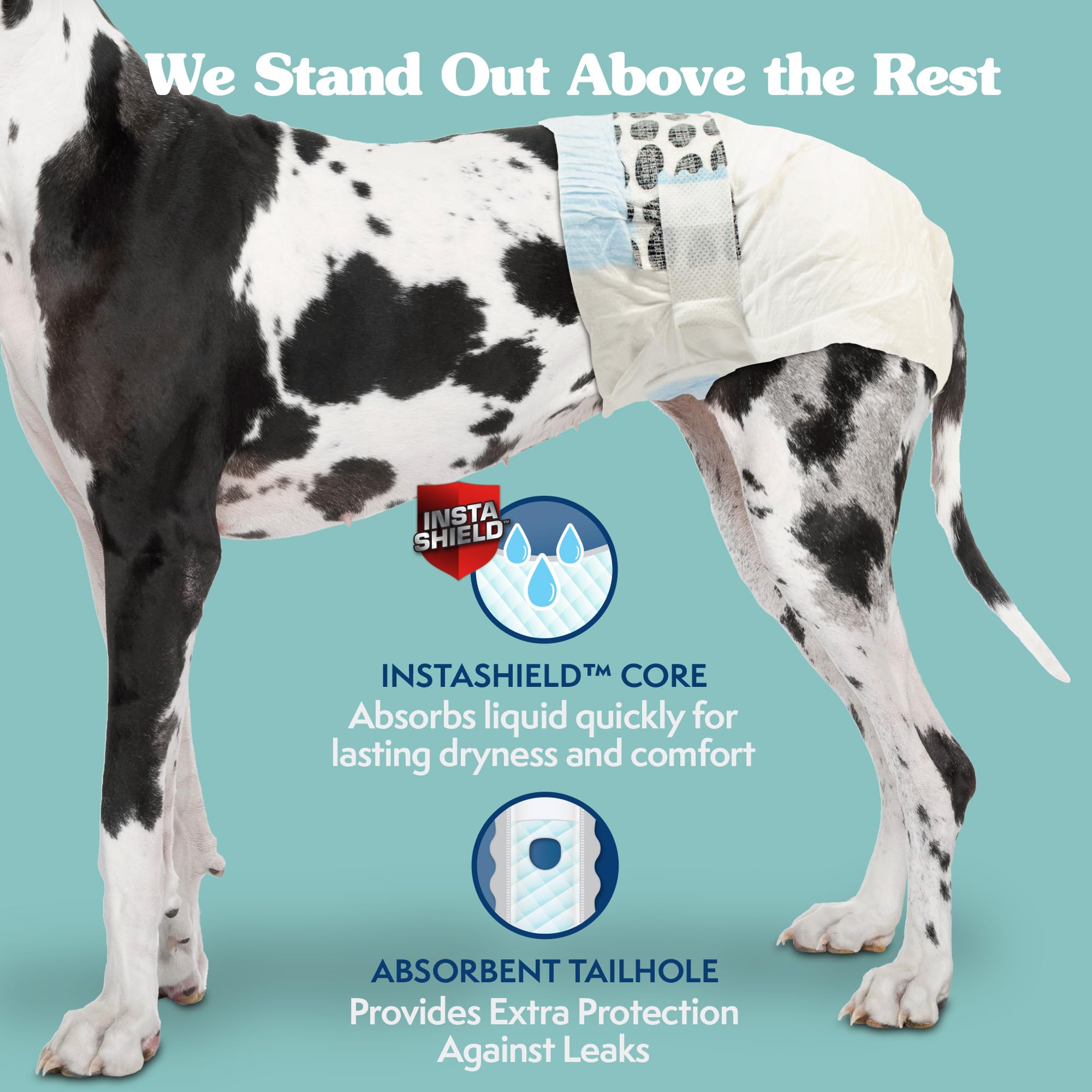 Simple Solution close-up of absorbent core showing fast moisture locking benefit