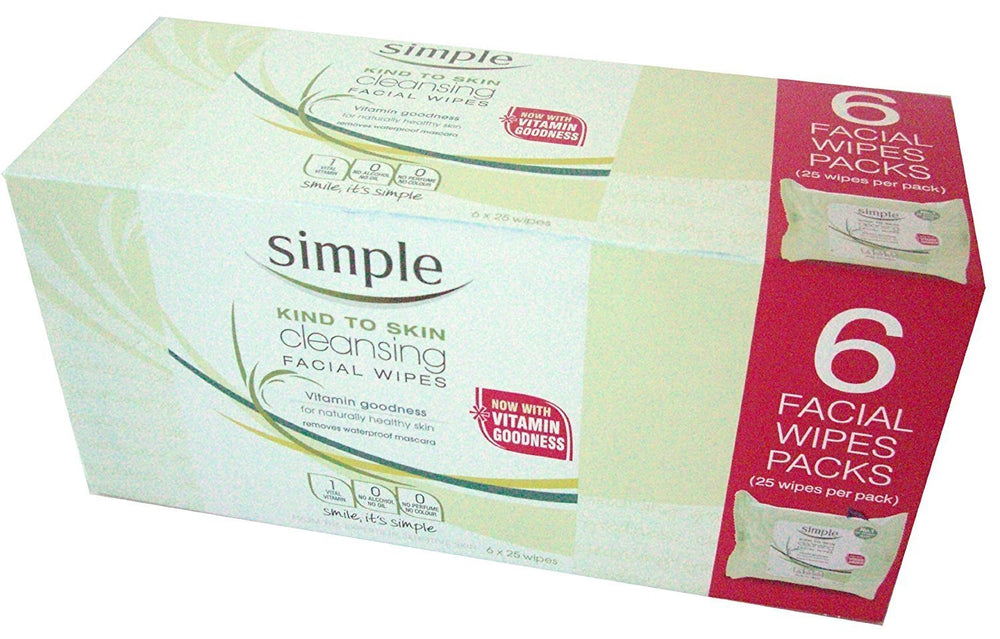 Simple paquete frontal mostrando 6 packs y beneficio limpieza rápida