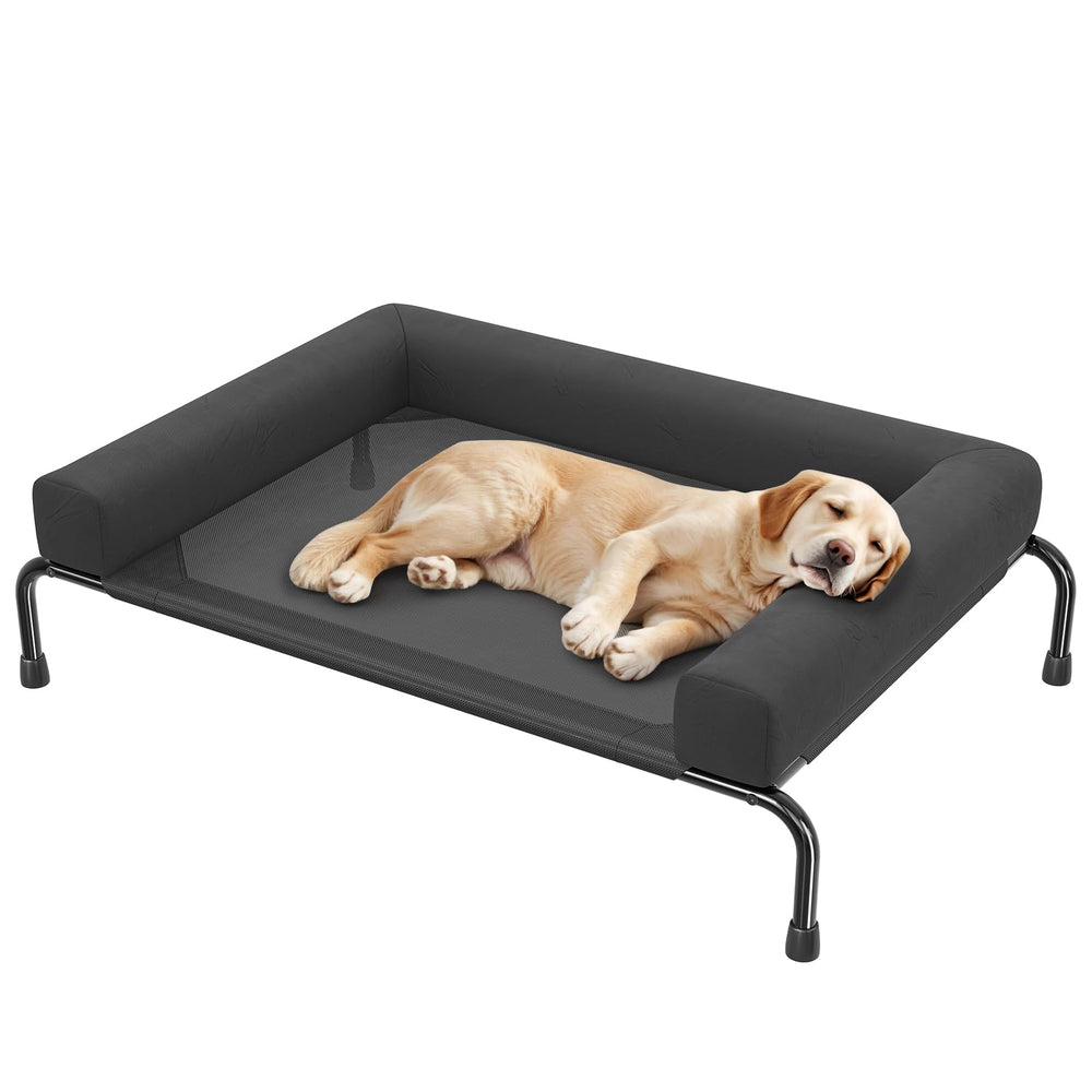 Simple Trending cama elevada vista frontal mostrando estructura robusta y confort