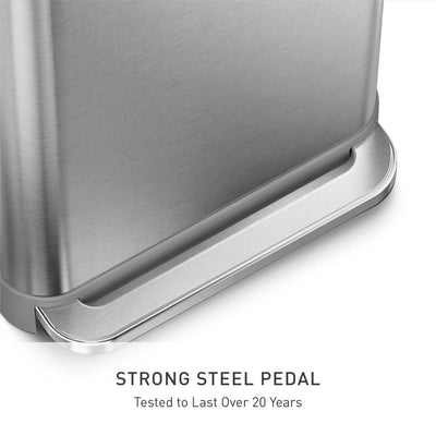 simplehuman brushed stainless finish resisting fingerprints for a low-maintenance appearance
