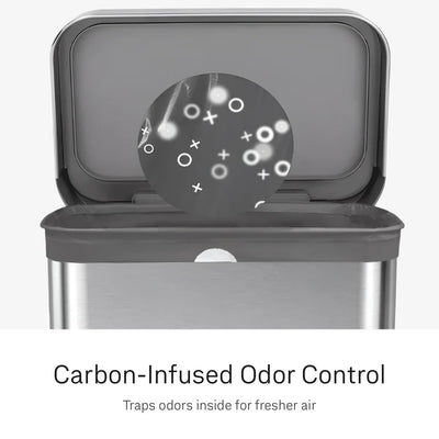 simplehuman close-up of carbon-infused film showing odor control