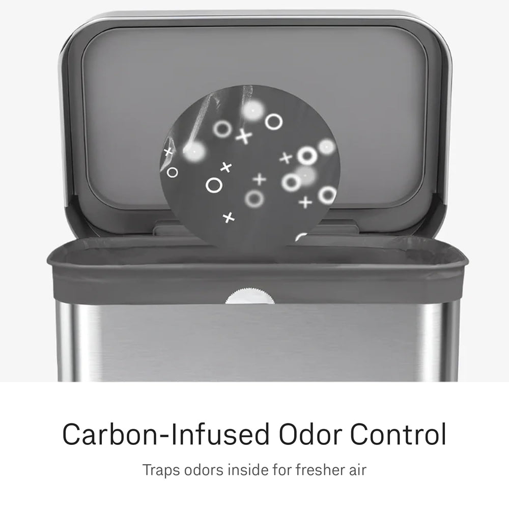 simplehuman close-up of carbon-infused film showing odor control