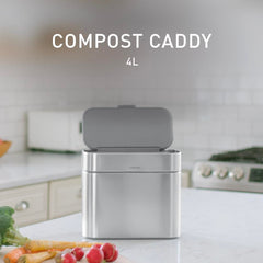 simplehuman lid close-up displays soft-seal technology that controls odors and pests