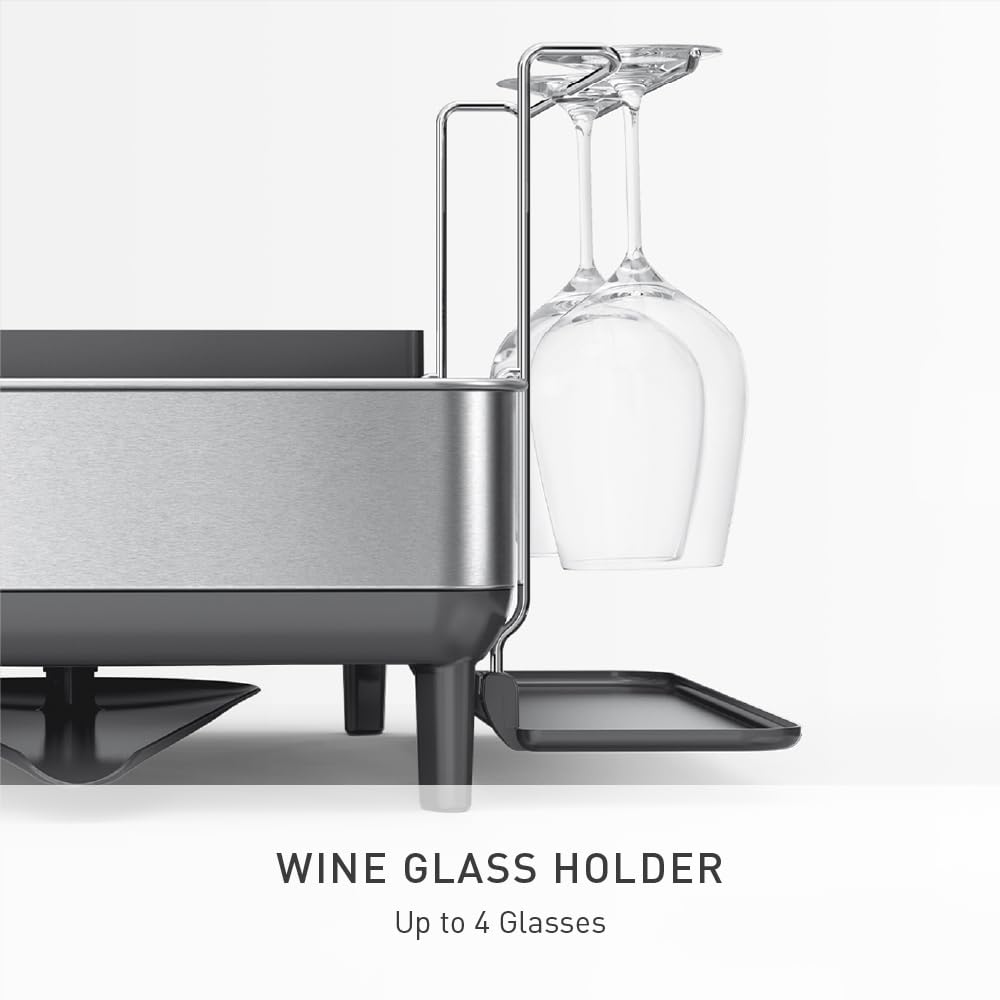 simplehuman 360-degree swivel spout angled to drain into sink