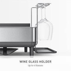simplehuman 360-degree swivel spout angled to drain into sink