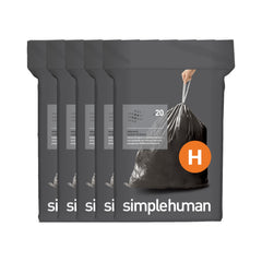 simplehuman front packaging showing Code H liners and benefits