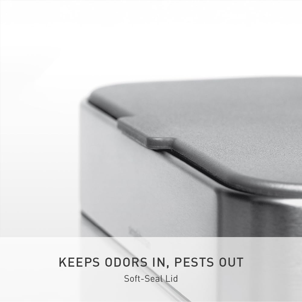 simplehuman in use on countertop shows easy scrap collection during cooking
