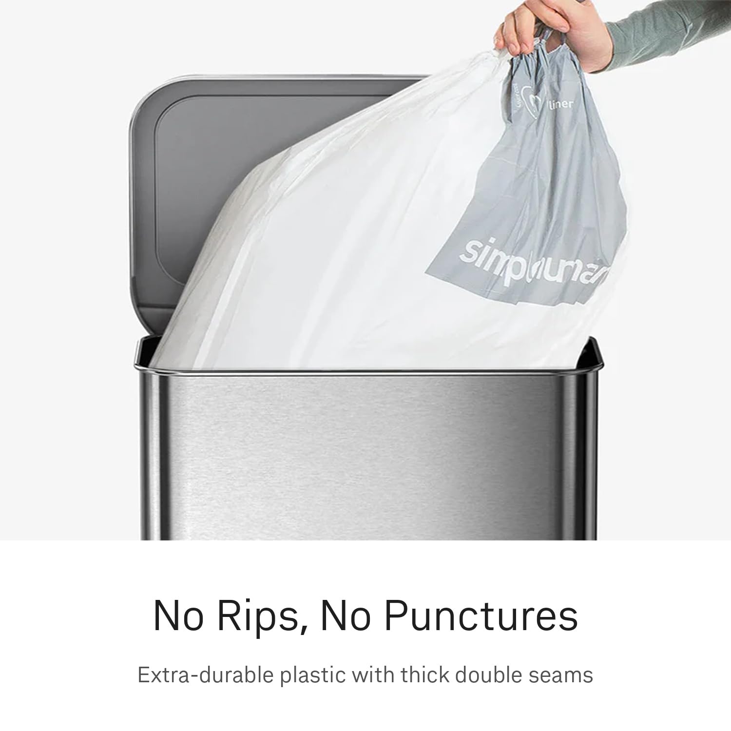 simplehuman textura del plástico extra grueso, mayor protección contra desgarros