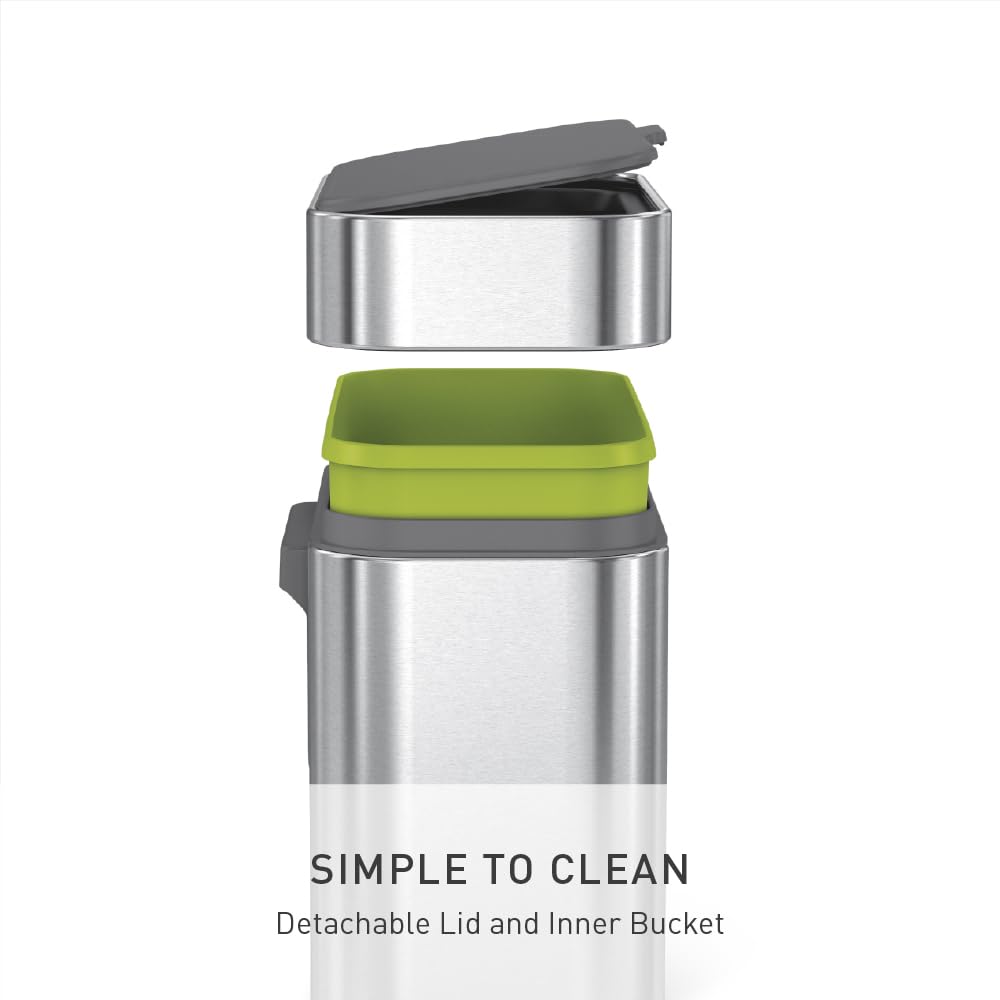 simplehuman with Code Z liner installed shows no overhang and tidy disposal benefit