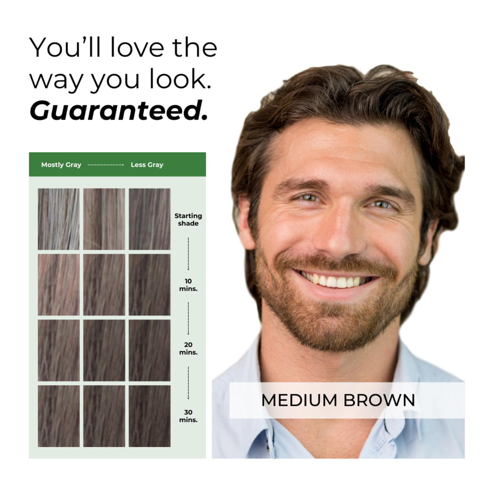 SIMPLER HAIR COLOR beard application demonstrating uniform coverage and natural look