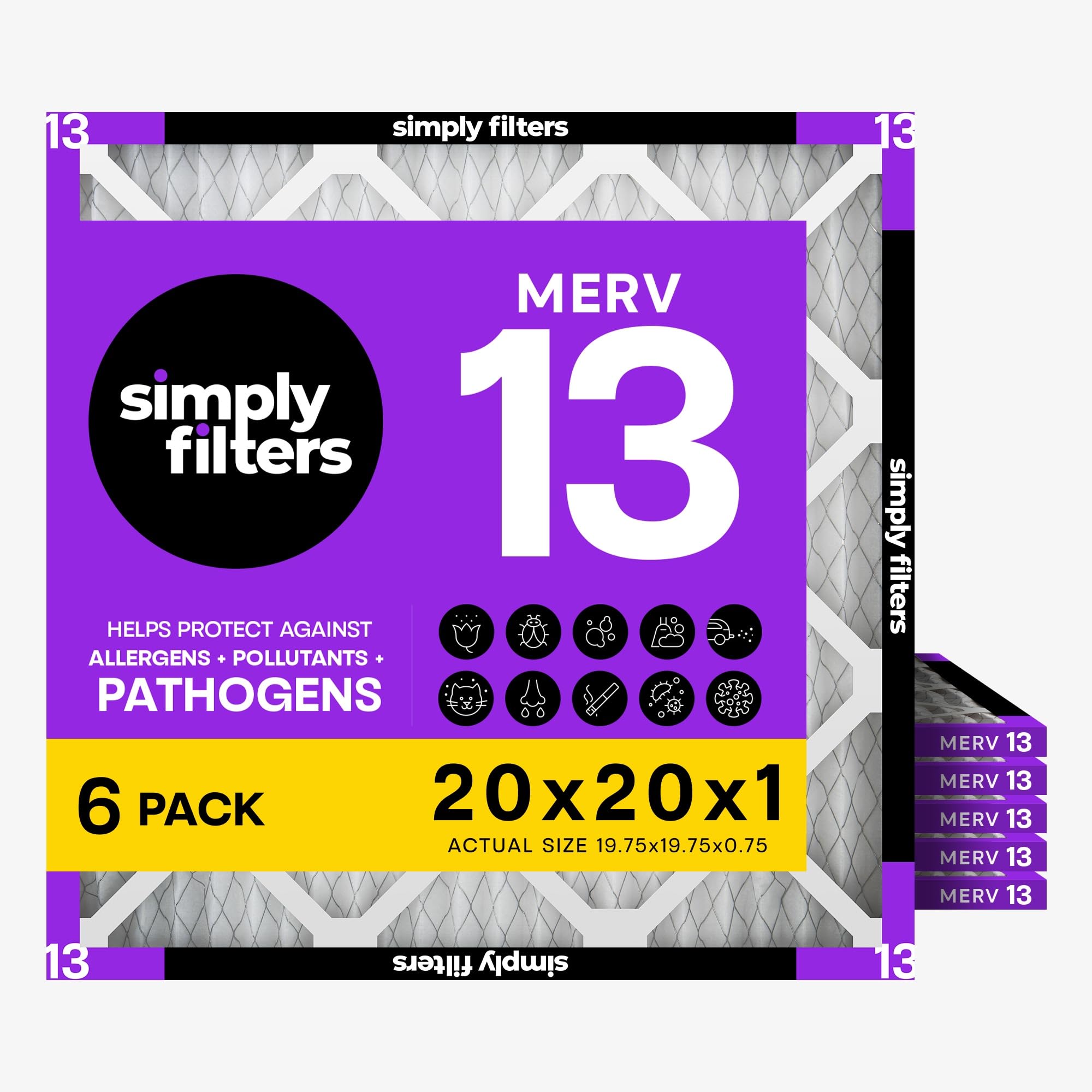 Simply empaque frontal con paquete de seis filtros, calidad y compatibilidad