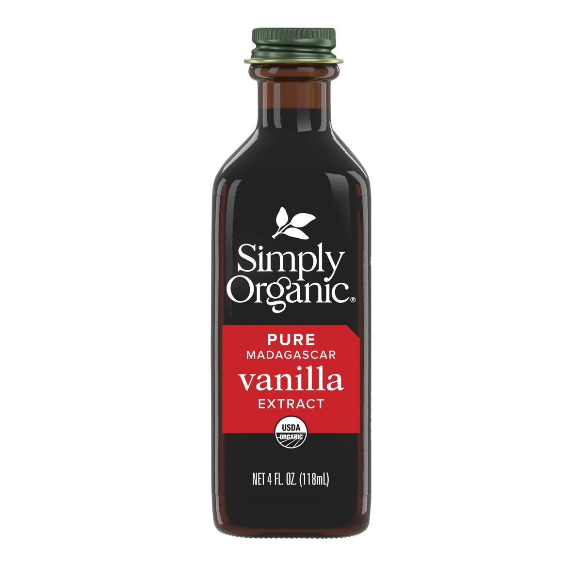 Simply Organic frasco frontal 4 oz mostrando el producto y su uso beneficioso