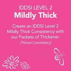 Simply Thick textura en vaso demostrando consistencia nivel IDDSI 2