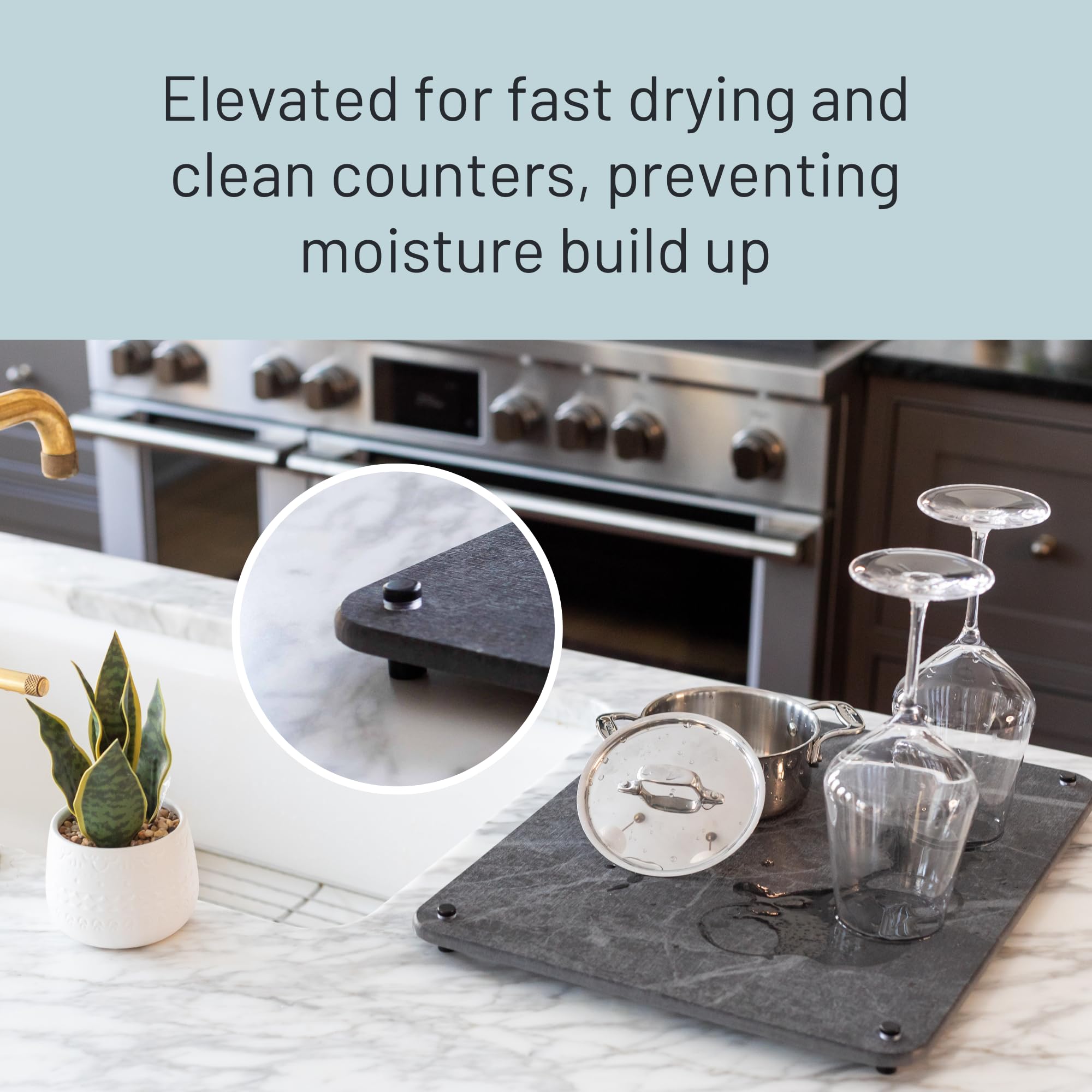 Siren Stone with baby bottles and produce demonstrating food-safe drying
