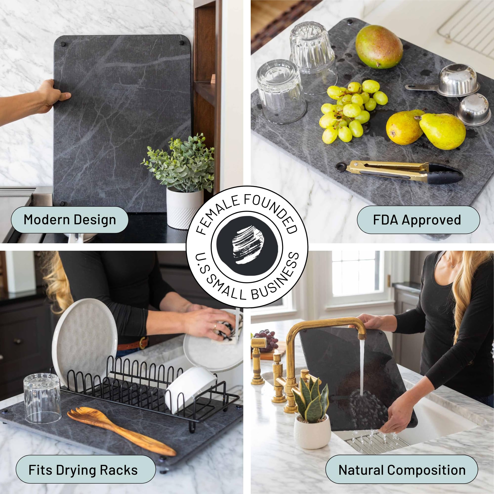 Siren Stone drying glassware in use offering streak-free, quick evaporation