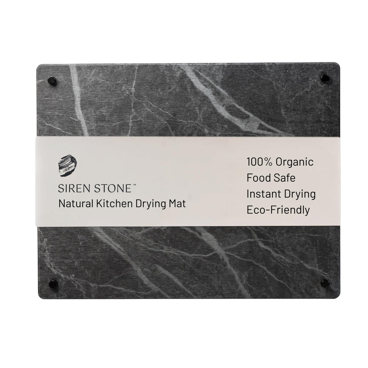 Siren Stone front view slate mat showing clean, quick-drying surface benefit